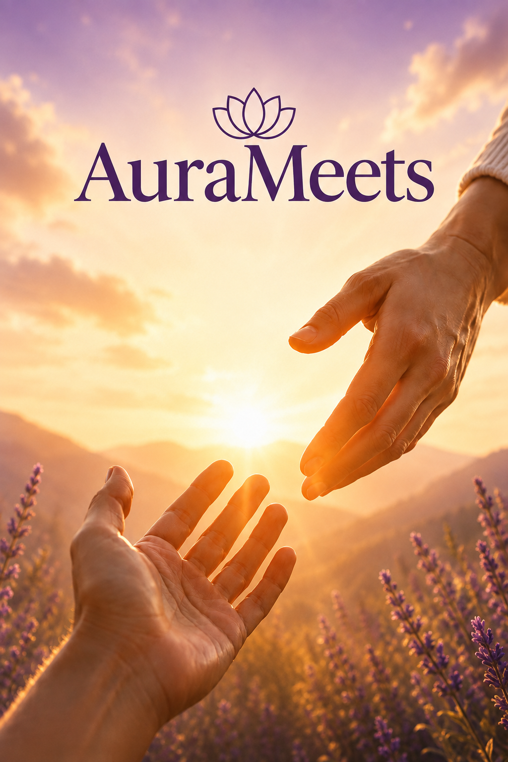 AuraMeets — duas mãos se aproximando